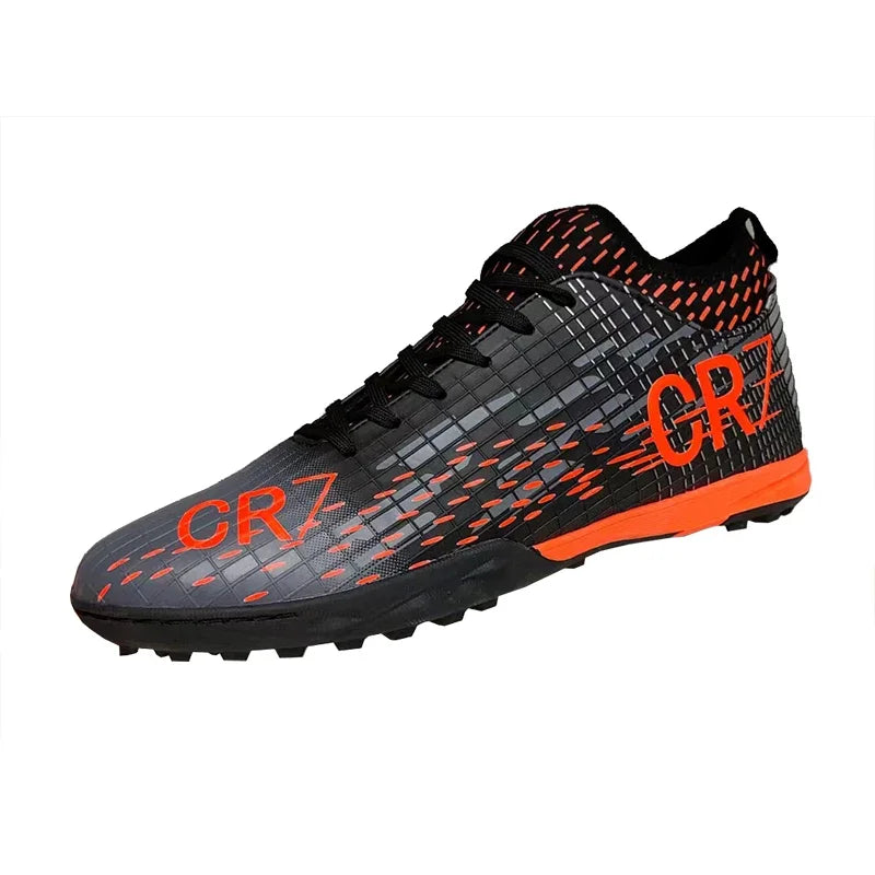 Nuevas botas de fútbol para hombre, de césped artificial, para interior, con clavos largos y tobillo alto, botas de fútbol para campo, botas de entrenamiento ultraligeras para fútbol sala.