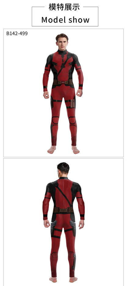 Halloween Adult Show Costume Marvel Costumes Deadpool Wolverine Play Costumes Slim Jumpsuit