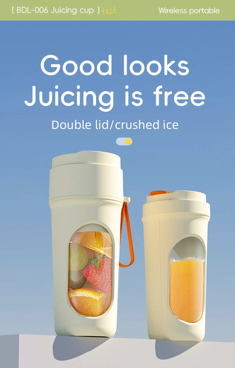 12 Blades Electric Portable Blender 350ML Juicer Fruit Mixers USB Rechargeable Smoothie Juicer Cup Squeezer Juice Maker