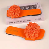 Women Flat Slippers Casual Walking Flower Shoes Female Summer Fashion Dress Sandals Outdoor Shallow Slippers Home Slides Women