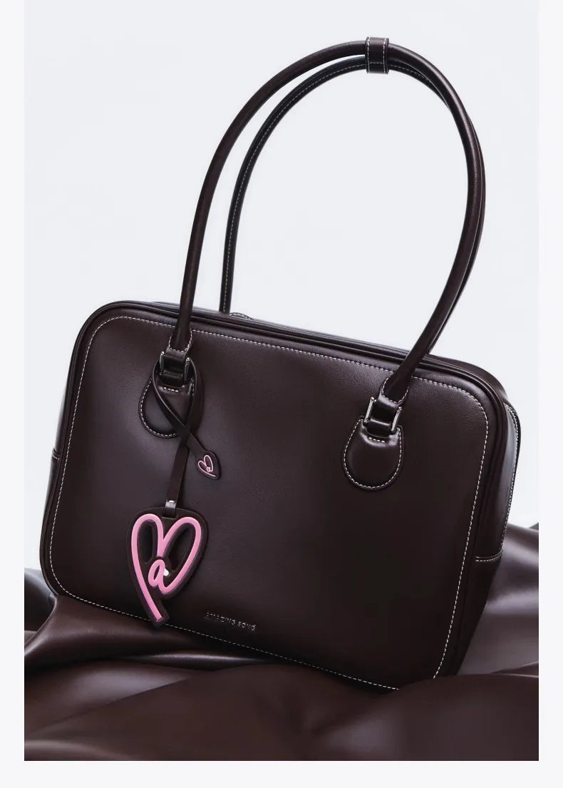Toast Bag Large Capacity Tote Bag Handbag Shoulder Bag Crossbody Bag Heart-Shaped Soft