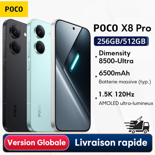 Global Version POCO X8 Pro 6500mAh battery W HyperCharge 50MP hand camera Supports NFC