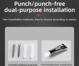 Gunmetal Space Aluminum Kitchen Storage Rack - No-Drill Wall Mounted Multi-Functional Organizer for Spice Jars and Knives