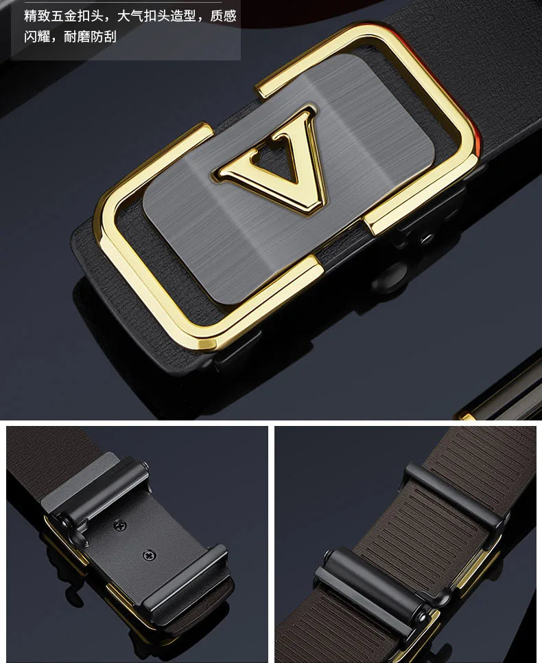 Men's automatic buckle belt casual cowhide belt personalized versatile belt