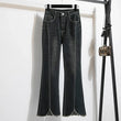 Noções básicas vintage casual cintura alta chique botão fino alargamento jeans calças compridas streetwear alta rua outono roupas tamanhos grandes