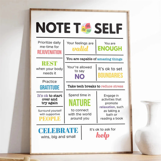 Mental Health Poster Encouragement Prints Calm Corner Canvas Painting Therapy Wall Art Picture Classroom Home Decoration