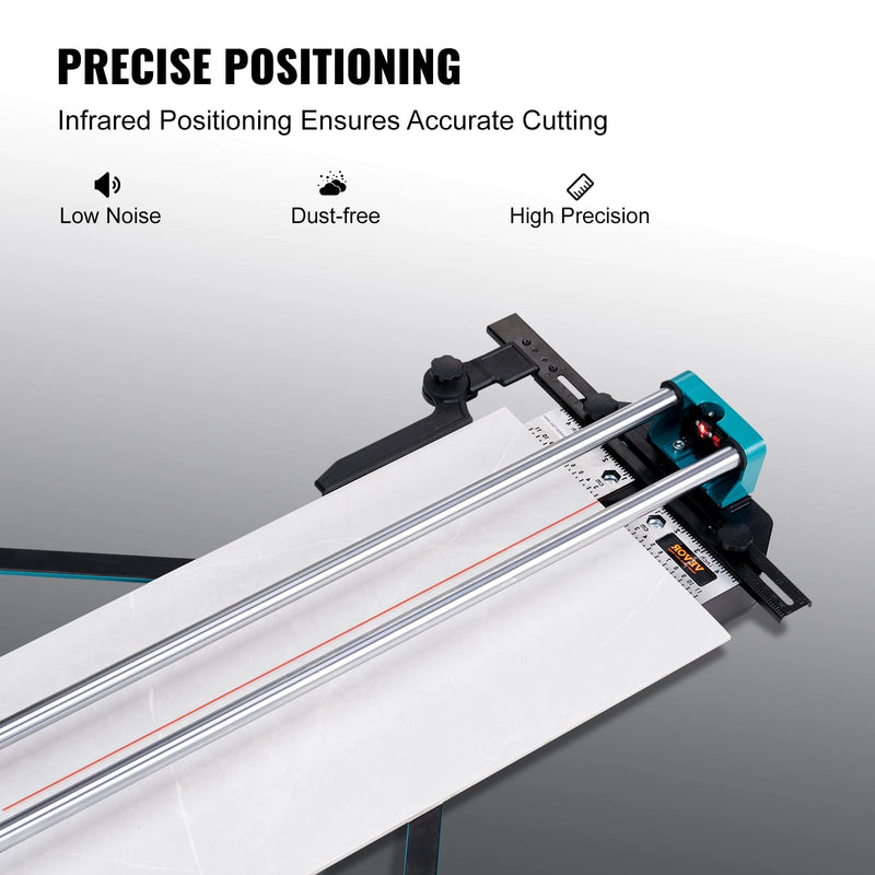 SucceBuy Manual Tile Cutter Laser Positioning Single Rails Supporting Feet Professional Push Knife for Cutting Ceramic Porcelain