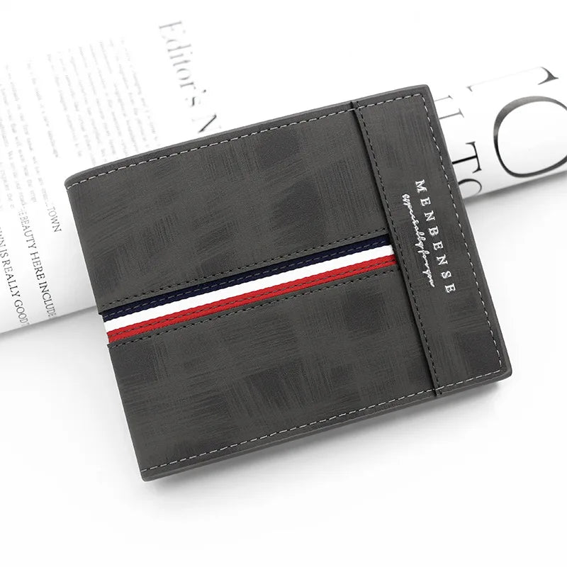 2023 New Short Men Wallets Slim Card Holder Male Purses Luxury PU Leather Coin Pocket High Quality Small Men's Wallet