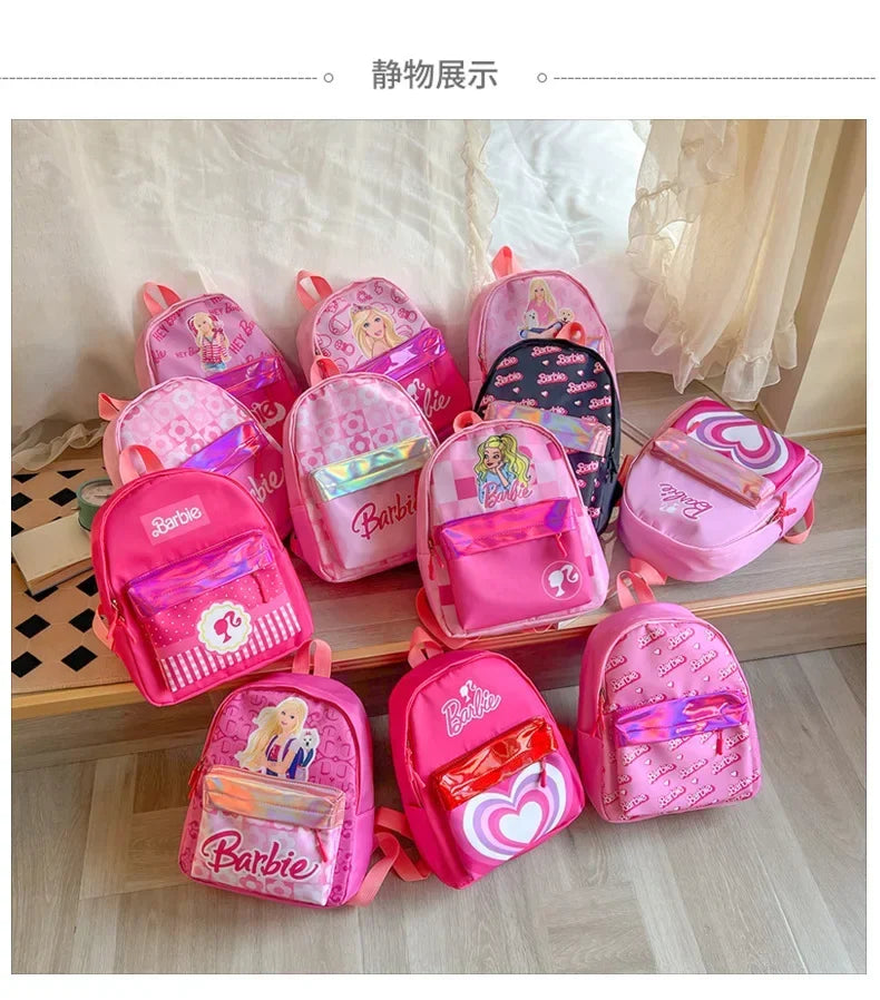 Kawaii Barbie Cartoon Anime Fashion Backpack Girl Barbie Princess Backpack Cute Kindergarten Kids Schoolbag Gift Toys