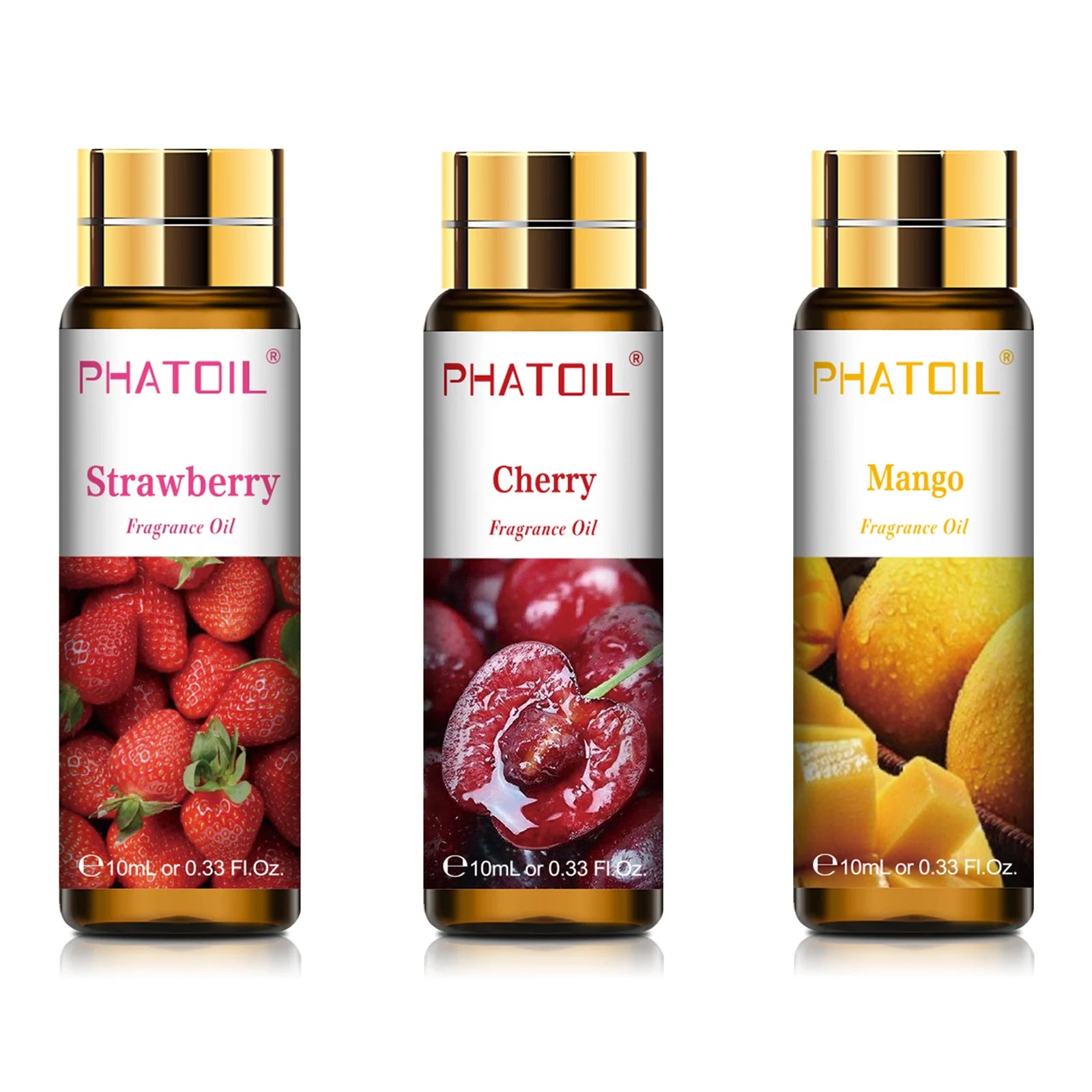PHATOIL 1/3/9pcs 10ml Sweet Fruit Fragrance Oil For Aromatherapy DIY Candle Cherry Apple Strawberry Mango Coconut Fragrance Oils