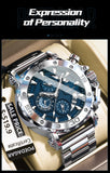 POEDAGAR Luxury Watch For Men Calendar Luminous Waterproof Man Clock Male Chronograph Stainless Steel Men's Quartz Watches Reloj