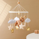 Crib Mobile Bed Bell Wooden Baby Rattles Soft Felt Cartoon Animal Bed Bell Newborn Music Box Hanging Toy Crib Bracket Baby Gifts