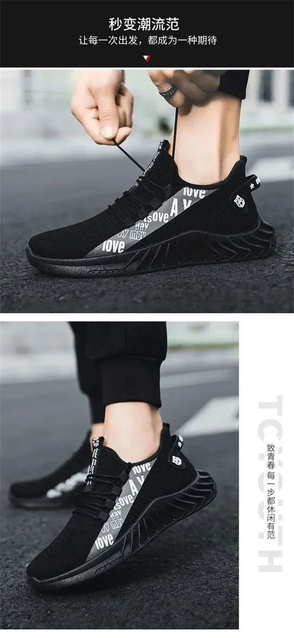 New Spring and Autumn Soft soled Running Men's Mesh Breathable Casual Sports Shoes Men's Coconut Trendy Shoes Men's Shoes