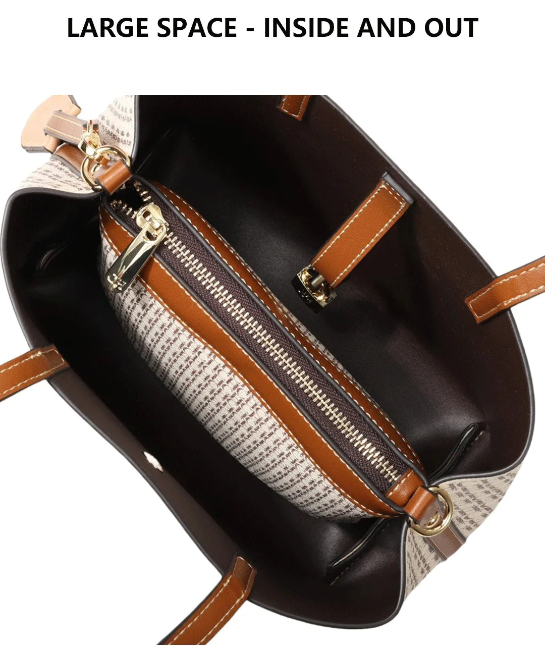 CH Women's Large Capacity Handbag Daily Commuting High-end Versatile PU Material Letter Printed Design Women's Crossbody Bag