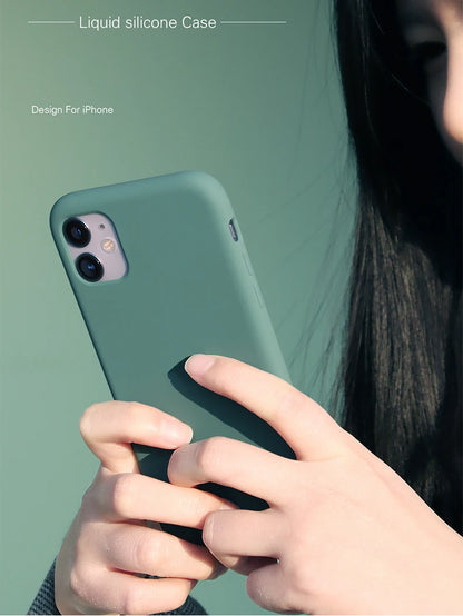 Original Silicone Cases For iPhone 16 15 12 14 13 Pro Max 15 16 Plus logo Case For Apple iPhone 11 14 15 16 Pro Cover
