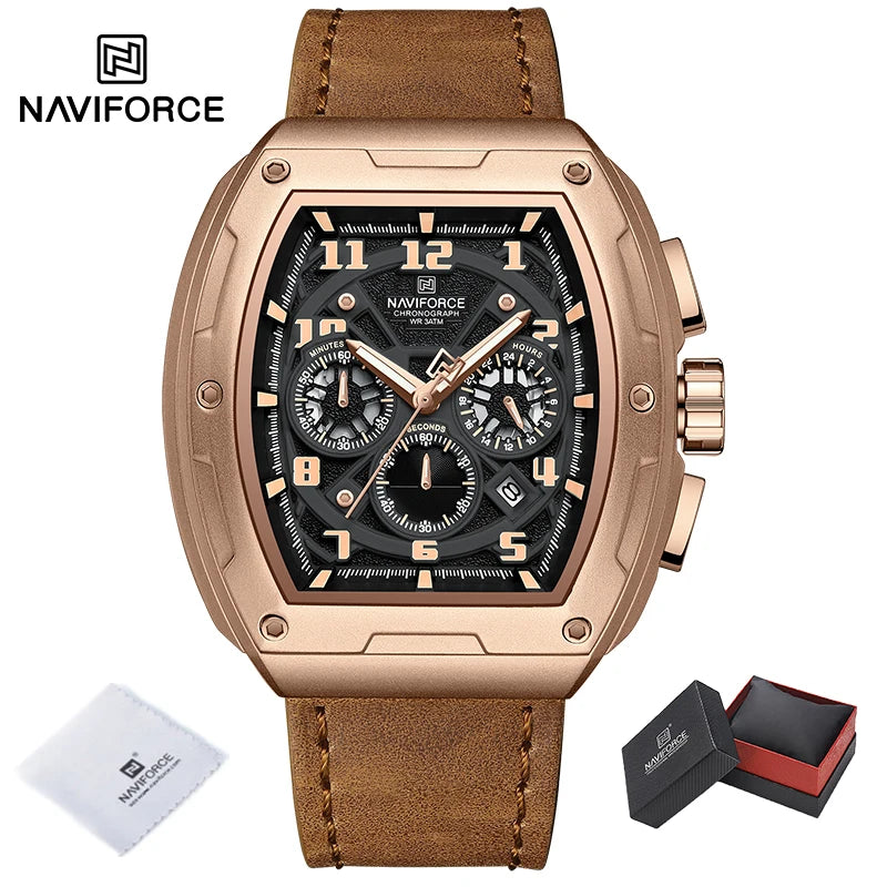 NAVIFORCE Luxury Brand Men's Sports Watch Quartz 24-Hour Chronograph Waterproof Male Wristwatches Date Display Clock Reloj Hombre