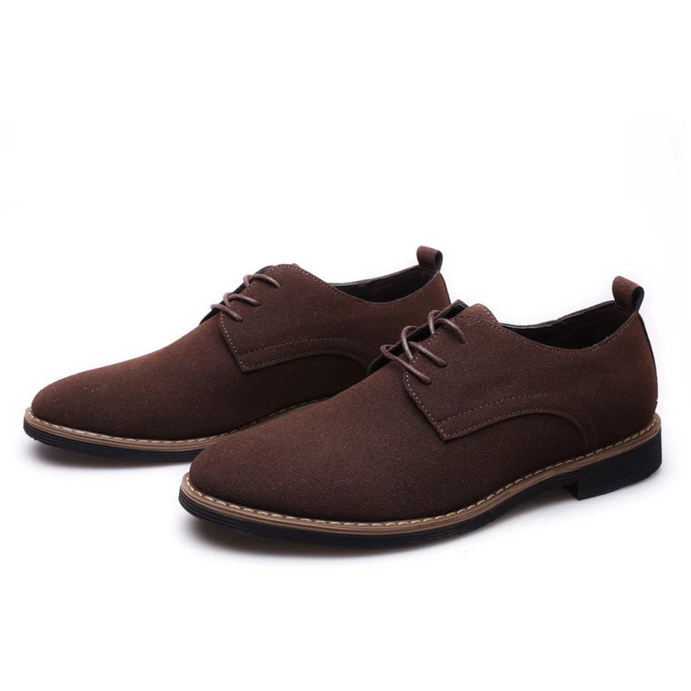 Luxury Men's Oxford Shoes, High-Quality Suede Leather Business Casual Shoes for Men, Lace-Up Men's Party Wedding Shoes, Plus Size