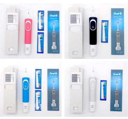 Cepillo de dientes eléctrico Oral B D100 2D Vitality, resistente al agua, con cargador inductivo y temporizador.