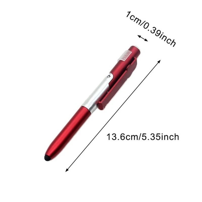 Newest 4-In-1 Multifunction Ballpoint Pen LED Light Fold Phone Holder Night Read Writing Pencil Office School Student Stationery