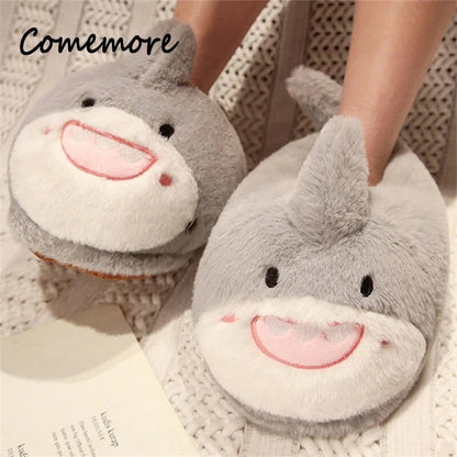 Comemore 2023 White Warm Adult Lady Plush Head Indoor Floor Women Fun Slipper Rabbit Cute New Home Slippers Cartoon Bee Design