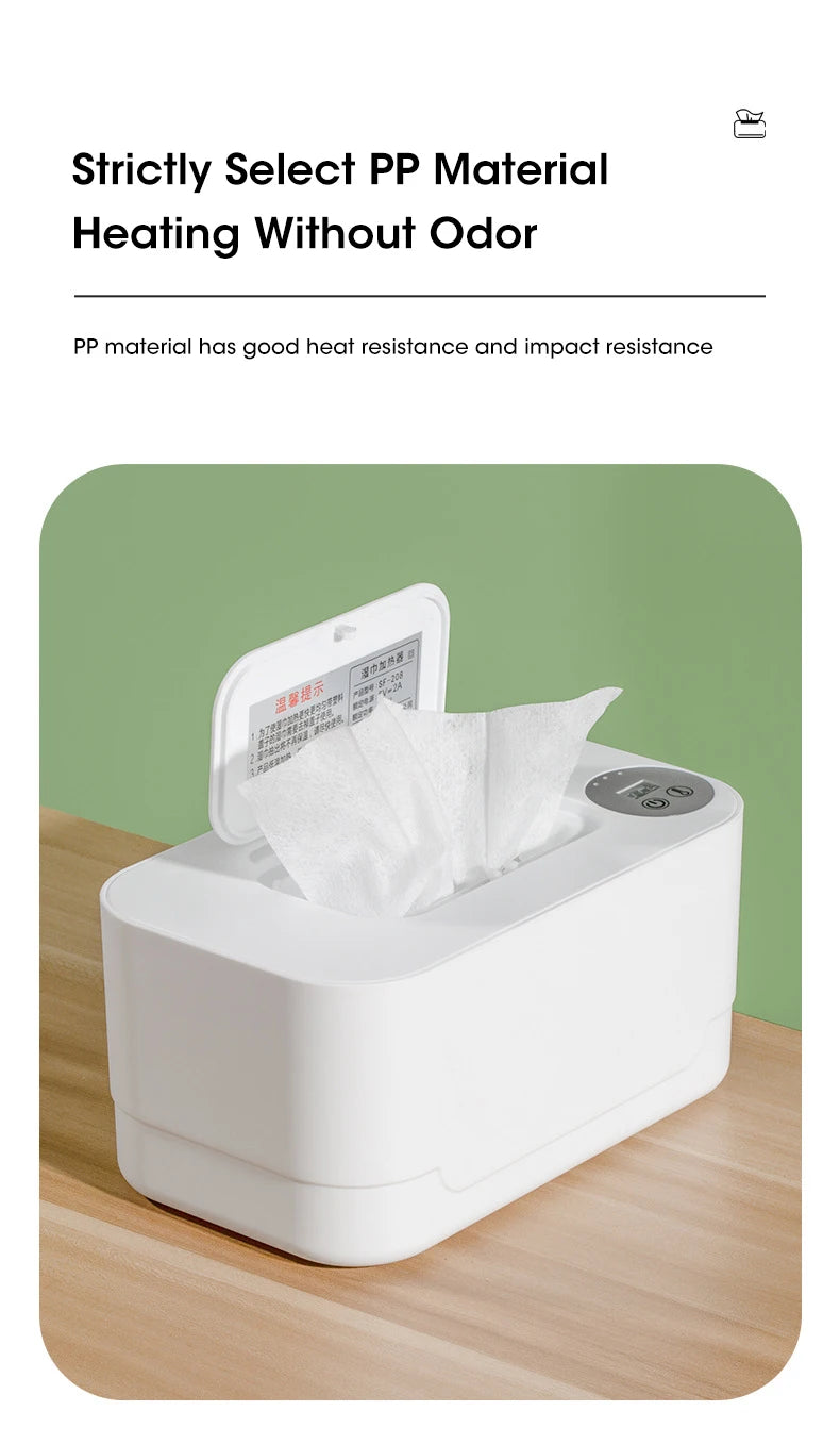 LED Display Baby Wipe Warmer Heater Wet Towel Dispenser Portable USB Charge Baby Wipe Warmer Napkin Heating Box Home/Car Use