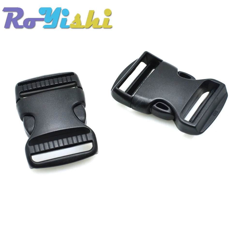 2 Pcs/Pack 20~50mm Plastic Hardware Dual Adjustable Side Release Buckles Molle Tatical Backpack Belt Bag Parts Strap Webbing
