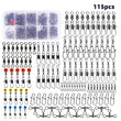 Caixa de 115 conector de pesca, pinos encaixotados, centro, passe, mar, feijão, baixo, truta, acessórios de pesca