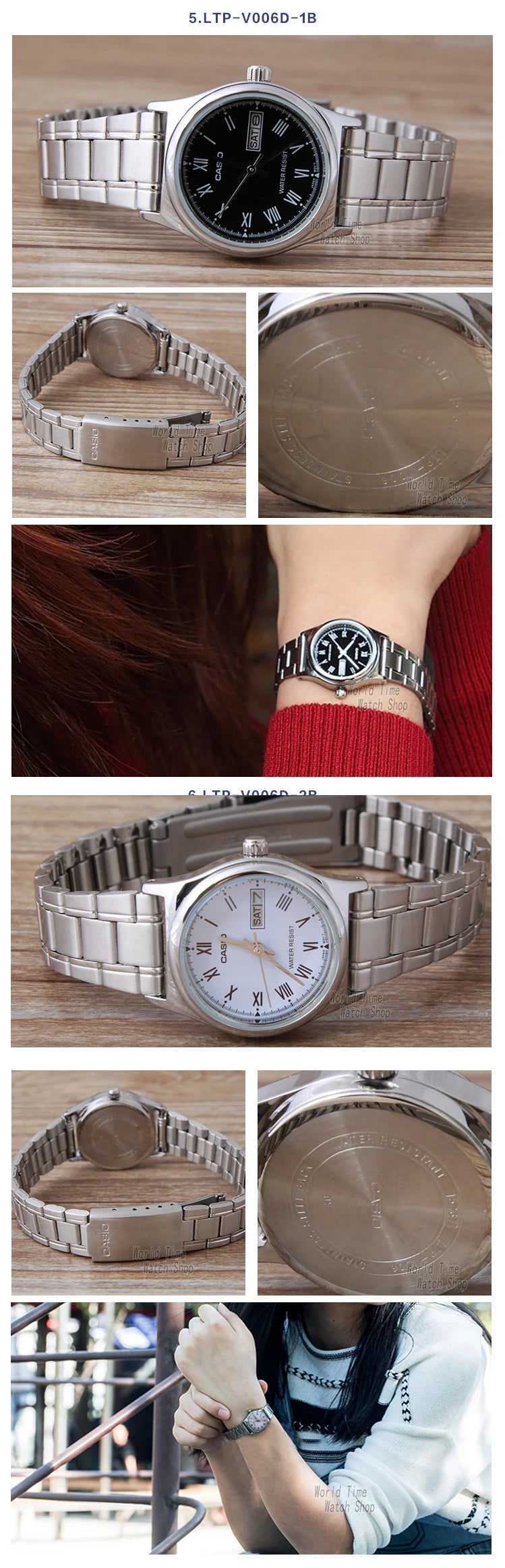 Relógio feminino Casio LTP - V006 prata quartzo com calendário e a prova de agua