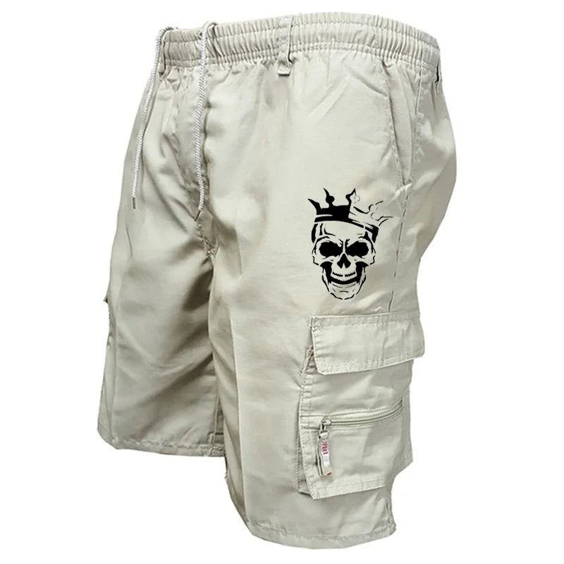 Pantalones cortos casuales multibolsillos de moda para hombre, pantalones deportivos holgados, pantalones cortos tácticos de camuflaje.