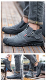 Genuine Leather Cow Suede Safety Work Shoes For Men Composite Head Anti Nail Anti Static Welding Shoes Indestructible Boots