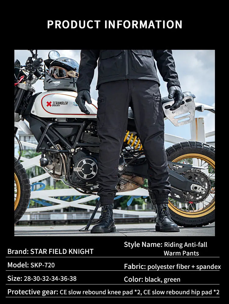 SFK New Black Motorcycle Pants Riding Men Equipment Summer Breathable Trousers With CE Protection Armor Wearing Gears Accessories