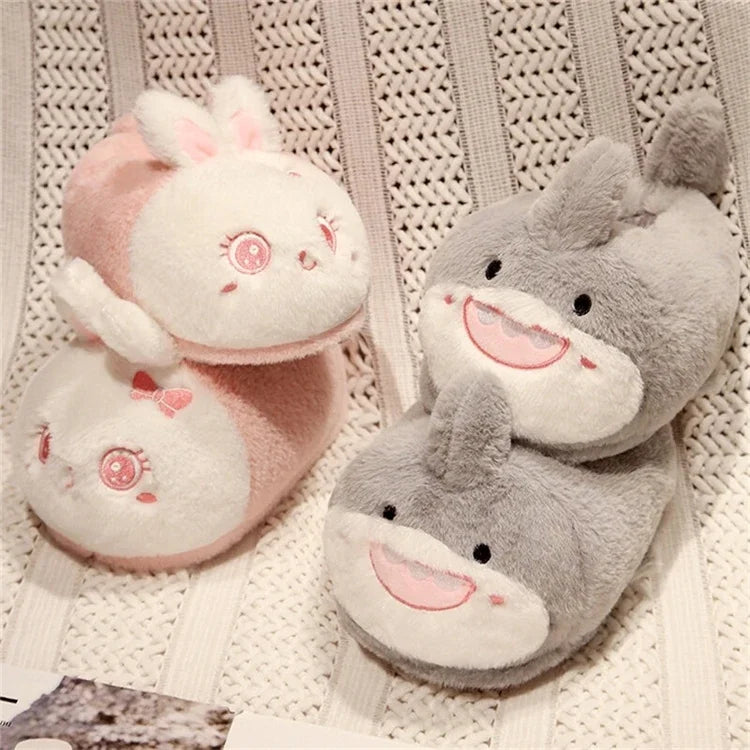 Comemore 2023 White Warm Adult Lady Plush Head Indoor Floor Women Fun Slipper Rabbit Cute New Home Slippers Cartoon Bee Design