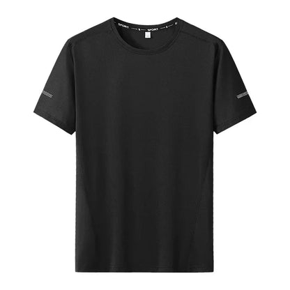 Camiseta para hombre, talla grande 5XL/6XL, secado rápido, cuello redondo, manga corta, talla grande, talla extragrande