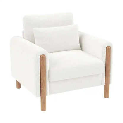 Modern armchair with thick cushions and a soft seat, suitable for reclining in the living room, office, or bedroom.