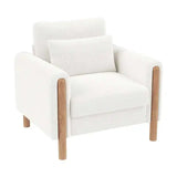Modern armchair with thick cushions and a soft seat, suitable for reclining in the living room, office, or bedroom.