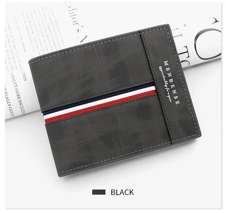 2023 New Short Men Wallets Slim Card Holder Male Purses Luxury PU Leather Coin Pocket High Quality Small Men's Wallet