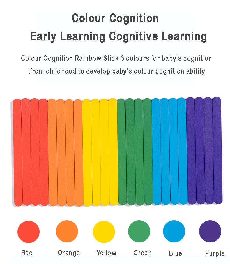 Early Learning Cognitive Rainbow Stick, Children's Color Matching Puzzle, Math Enlightenment, Puzzle Games, Montessori Block Toy