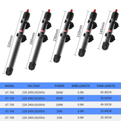 AC220-240V,50HZ AT700 Fish Tank Thermostat Automatic Constant Temperature Heating Rod 25w 50w 100w 200w 300w Glass Heating Rod