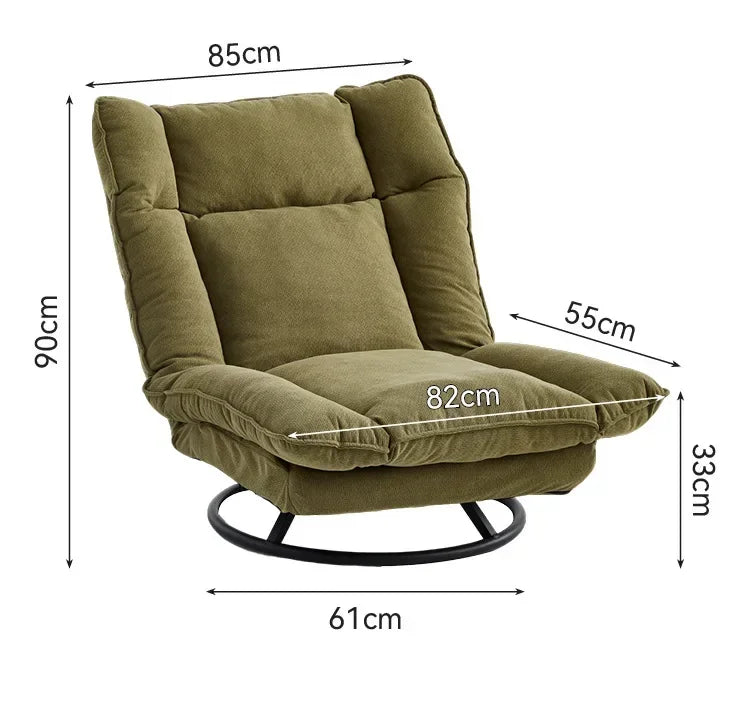 New rotating sofa chair, living room balcony fabric lazy sofa, adjustable backrest rotating leisure chair swivel chair