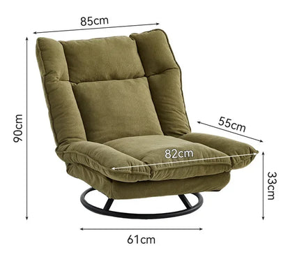 New rotating sofa chair, living room balcony fabric lazy sofa, adjustable backrest rotating leisure chair swivel chair