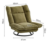 New rotating sofa chair, living room balcony fabric lazy sofa, adjustable backrest rotating leisure chair swivel chair