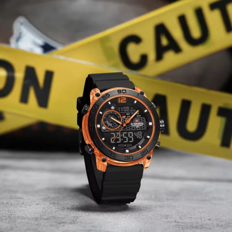 NAVIFORCE 6104 Fashion Sports Electronic Quartz Watch Men Calendar Luminous Outdoor Casual Digital Watches for Man reloj hombre