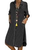 Multifunctional Denim Shirt Dress for Women, Plus Size, Casual Dress, L to 5XL Plus Size