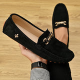 YRZL Men's Loafers Big Size 48 Soft Driving Moccasins High Quality Flats Genuine Leather Slip-on Suede Loafers for Men
