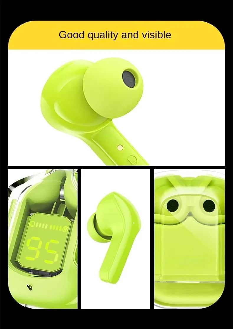 Auriculares inalámbricos TWS con Bluetooth 5.3, auriculares deportivos para juegos, reducción de ruido, graves, control táctil para todos los teléfonos.