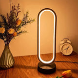 1PC Table lamp Bedroom Ring Table Lamp Living Room Black and White USB Dimming Bedside Lamp LED Small Night Light