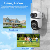 WONSDAR 2pcs Outdoor WIFI IP Camera Smart Home Security Protection PTZ Camera AI Auto Tracking Night Vision Surveillance iCsee