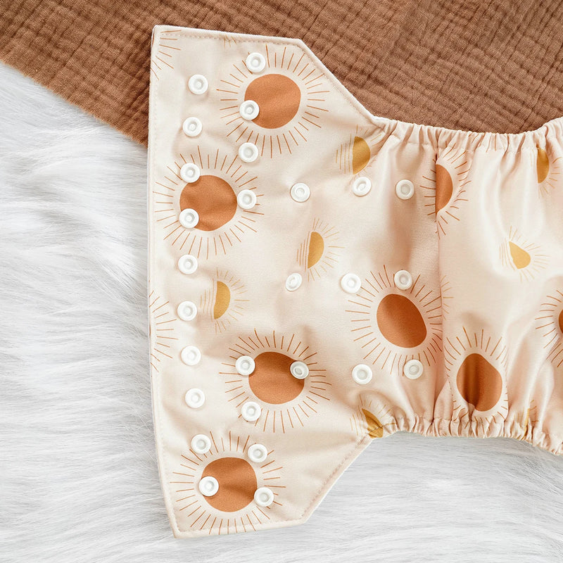 Pañales de tela para bebé, impermeables, reutilizables, ajustables, ecológicos, 100 % poliéster.