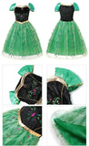 Anna Costume For Kids Girl Fancy Birthday Party Gown Princess Dress Carnival Party Children Clothing Full Printing Vestidos
