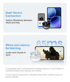 HAYLOU Flowbuds N55 Wireless Earbuds 54dB Adaptive ANC Bluetooth 6.0 LDAC Hi-Res Audio 6-Mic HD Call Earphones 40H Playback IPX5